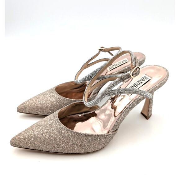 Badgley Mischka Kamilah Women's Gold Pointed Toe Stiletto Heels Size US7 EU38 - Picture 1 of 9